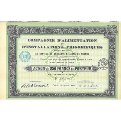 Cie d'Alimentation et d'Installations Frigorifiques