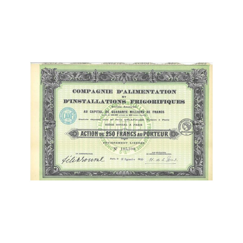 Cie d'Alimentation et d'Installations Frigorifiques