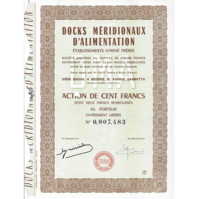 Docks Méridionaux d'Alimentation - Ets Ayrivié Frères (Act 100 F)