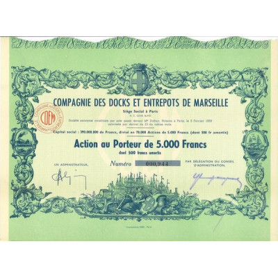 Cie des Docks et Entrepots de Marseille (Act 5000 F)
