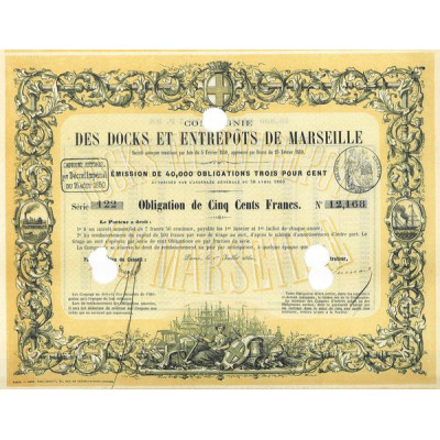 Cie des Docks et Entrepots de Marseille (Obl 500 F)