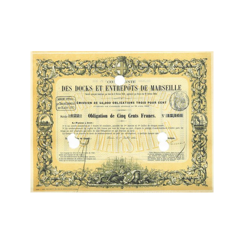 Cie des Docks et Entrepots de Marseille (Obl 500 F)