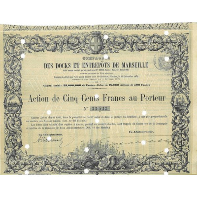 Cie des Docks et Entrepots de Marseille (Act 500 F)
