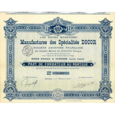 Les Docks Modernes - Manufactures des Spécialités Docor