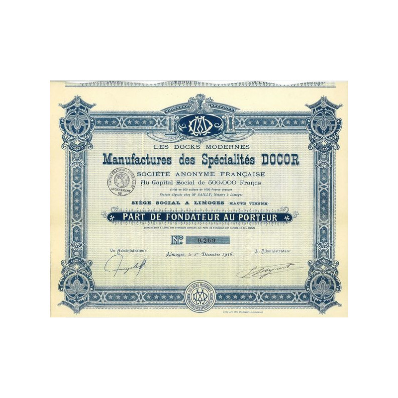 Les Docks Modernes - Manufactures des Spécialités Docor