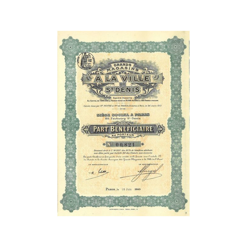 Grands Magasins A la Ville de St Denis (PB)