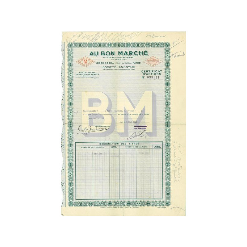 Au Bon Marché - Maison Aristide Boucicaut (nomin)(modèle 2)