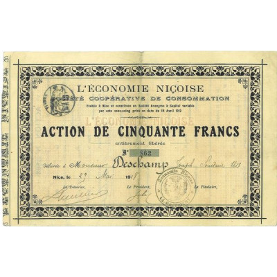 L'Economie Niçoise - Sté Coopérative de Consommation