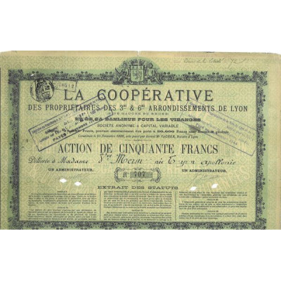 La Coopérative des Propriétaires des 3ème et 6ème Arr de Lyon (Rive Gauche du Rhône) et de sa Banlieue pour les Vidanges
