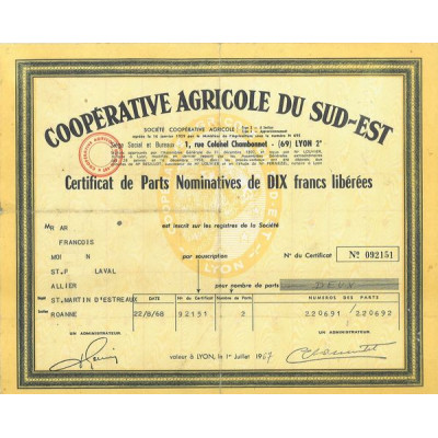 Coopérative Agricole du Sud-Est (CN) (Modele 1)
