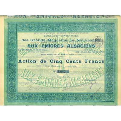 S.A. des Grands Magasins de Nouveautés - Aux Emigrés Alsaciens