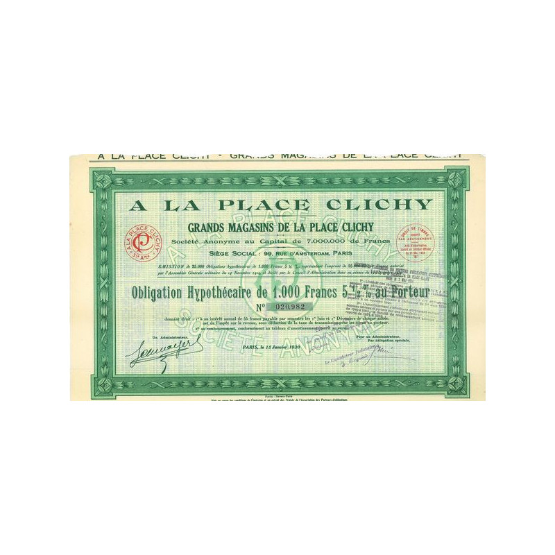 Grands Magasins de la Place Clichy - A la Place Clichy (Obl)