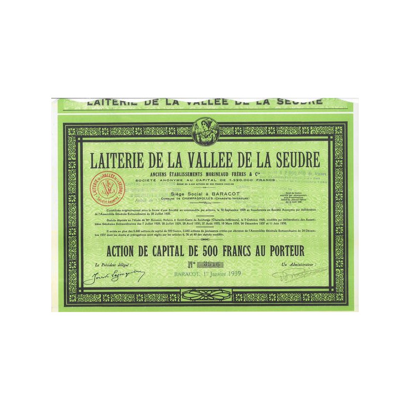Laiterie de la Vallée de la Seudre - Anc Ets Morineaud Frères & Cie (capital 1220000 Frs)