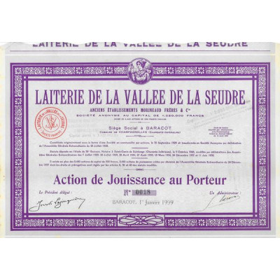 Laiterie de la Vallée de la Seudre - Anc Ets Morineaud Frères & Cie (capital 1220000 Frs - Jouiss)