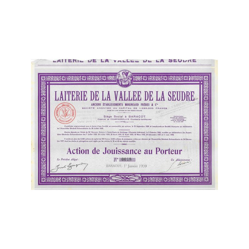 Laiterie de la Vallée de la Seudre - Anc Ets Morineaud Frères & Cie (capital 1220000 Frs - Jouiss)