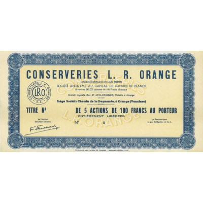 Conserveries L.R. Orange (5 Act)(Blanquette)