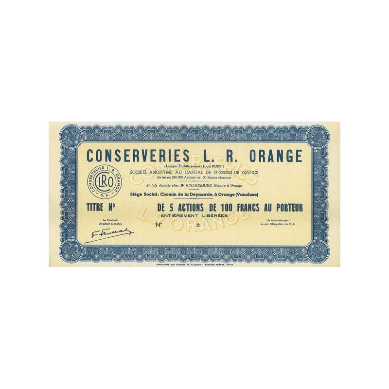Conserveries L.R. Orange (5 Act)(Blanquette)