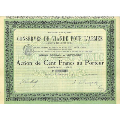 Sté Française de Conserves de Viande pour l'Armée - Usine à Moulins (Allier)