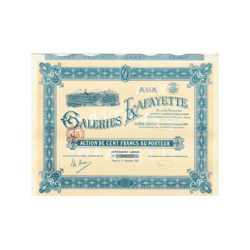 Aux Galeries Lafayette - 1921