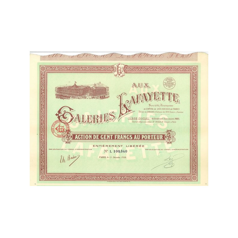 Aux Galeries Lafayette - 1926