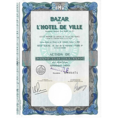 S.A. du Grand Bazar de l'Hôtel-de-Ville (Act 50 F)