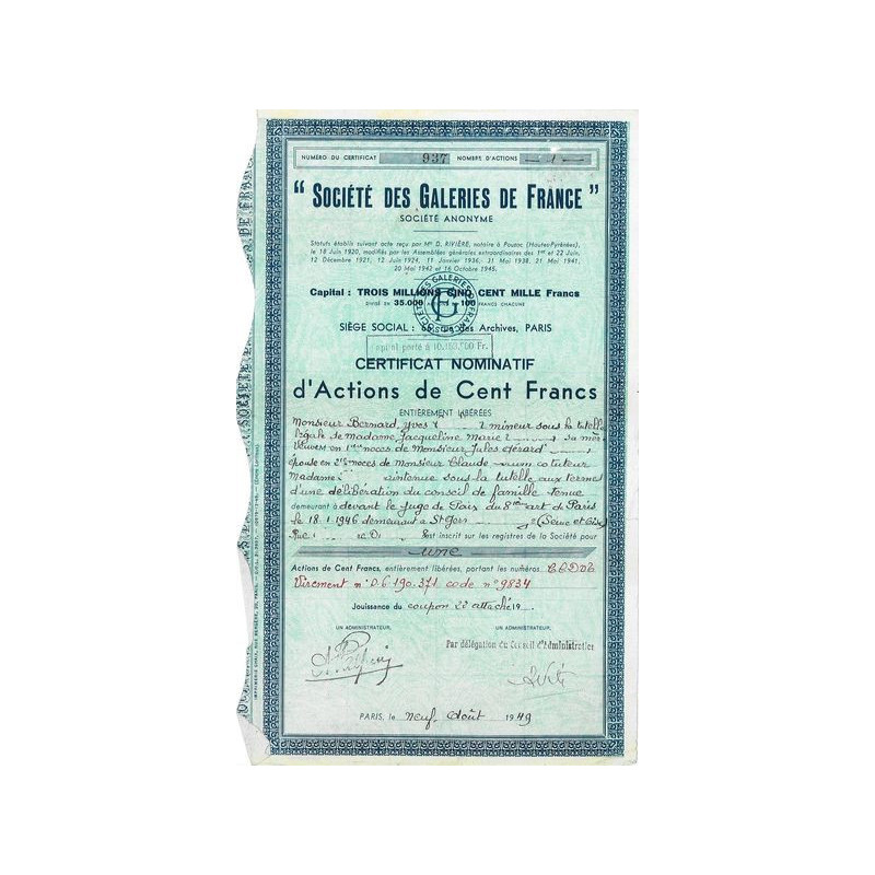 Sté des Galeries de France