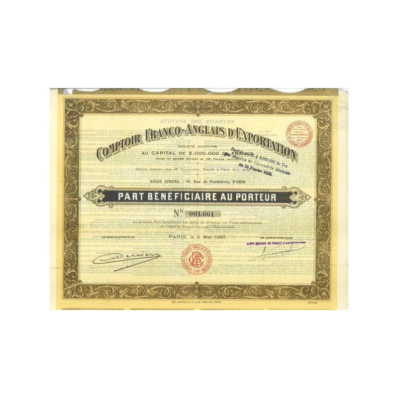 Comptoir Franco-Anglais d'Exportation (PB)