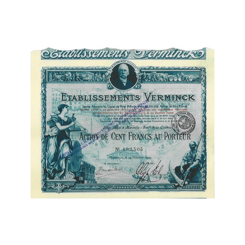 Ets Verminck - Act 100 F - 1919 - bleue
