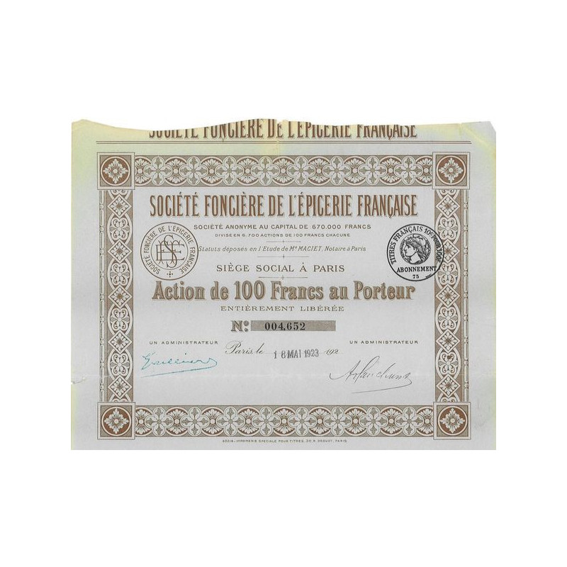 Sté Foncière de l'Epicerie Française