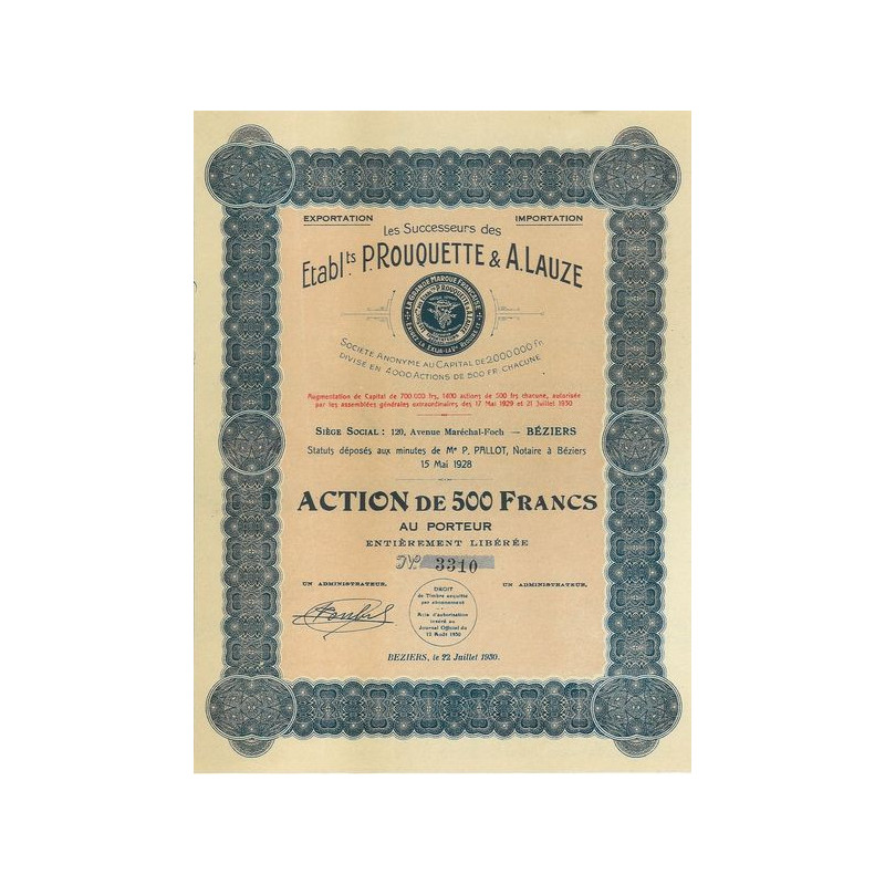 Les Successeurs des Ets P. Rouquette & A. Lauze