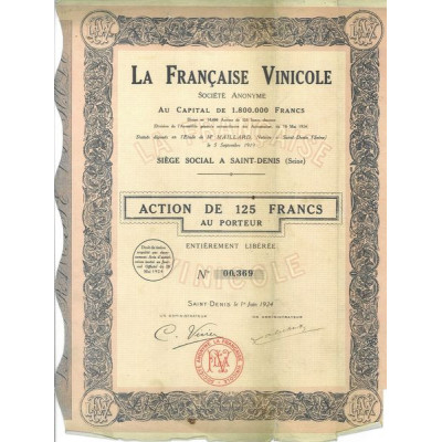La Française Vinicole (Act 125 F)