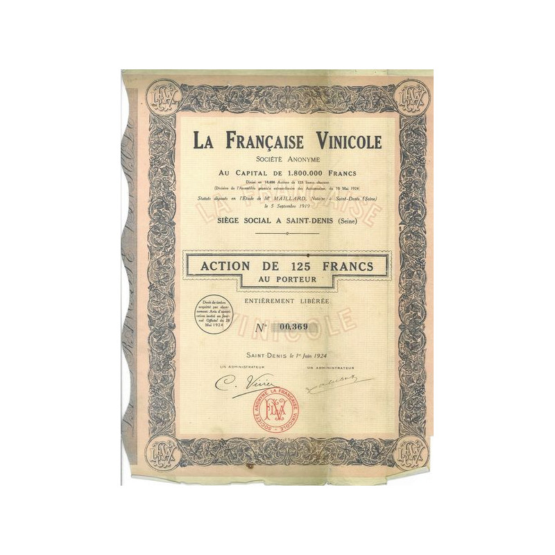 La Française Vinicole (Act 125 F)
