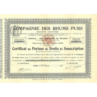 Cie des Rhums Purs (Certif)