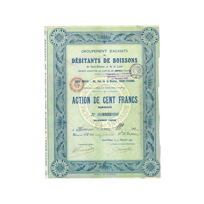 Gpmt d'Achats des Débitants de Boissons de Saint-Etienne et de la Loire