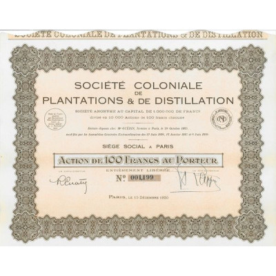 Sté coloniale de Plantations & de Distillation