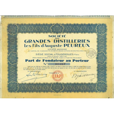 Sté des Grandes Distilleries - Les Fils d'Auguste Peureux