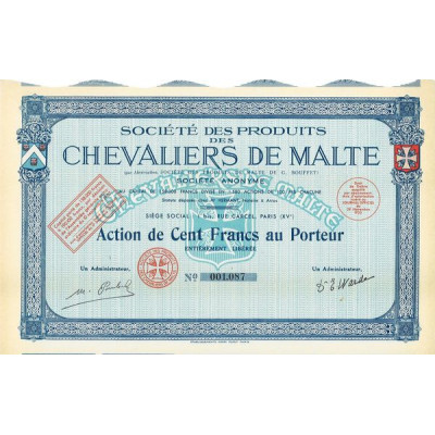 Sté des Produits des Chevaliers de Malte (Act 100 F)