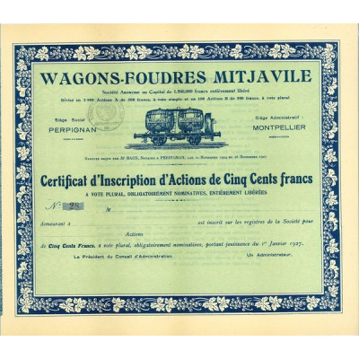 Wagons-Foudres Mitjavile (Certif d'Act) (Blanquette)