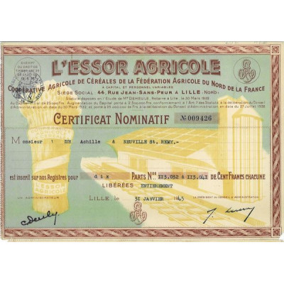 L'Essor Agricole - Coopérative Agricole de Céréales de la Fédération Agricole du Nord de la France