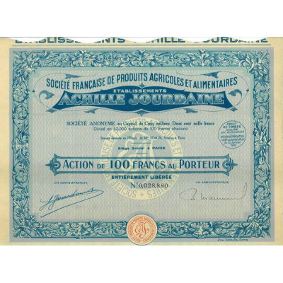 Sté Française de Produits Agricoles et Alimentaires - Ets Achille Jourdaine