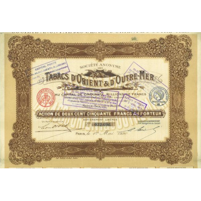 S.A. des Tabacs d'Orient & D'Outre-Mer (1920) (Act 250 F)