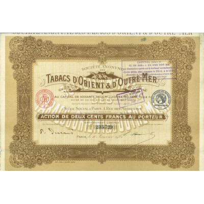 S.A. des Tabacs d'Orient & D'Outre-Mer (1924) (Act 200 F)