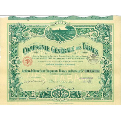 Cie Gale des Tabacs (Act 250 F)