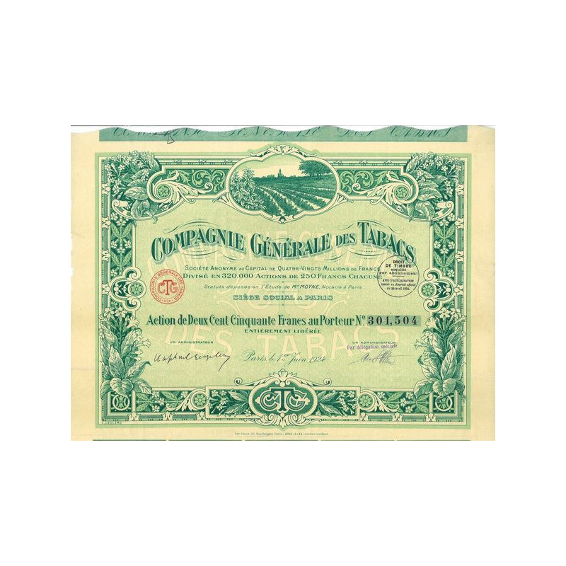 Cie Gale des Tabacs (Act 250 F)