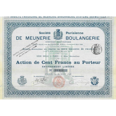 Sté Parisienne de Meunerie-Boulangerie (Système Schweitzer)