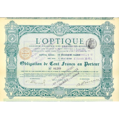 L'Optique S.A. des Grands Téléscopes (Obl 100 F)