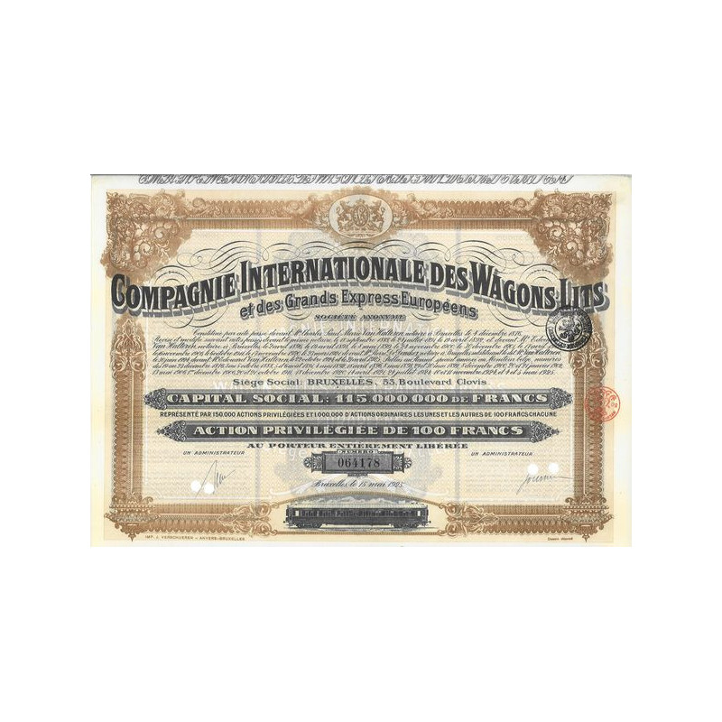 Cie Internationale des Wagons-Lits et des Grands Express Européens (Act P)