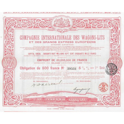 Cie Internationale des Wagons-Lits et des Grands Express Européens (Obl 500 F 5 1/2 %)