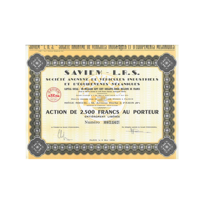 SAVIEM - L.R.S. S.A. de Véhicules Industriels et Equipements Mécaniques