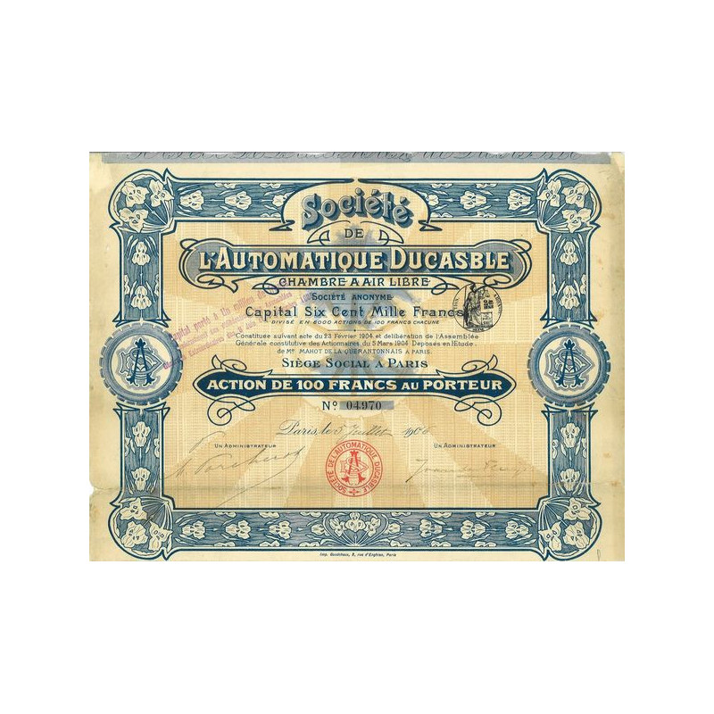 Sté de L'Automatique Ducasble - Chambre à Air Libre